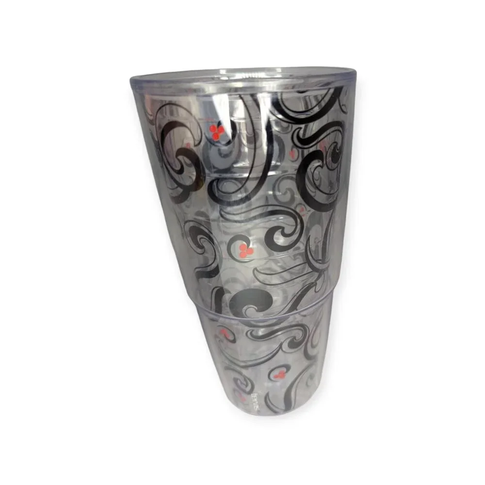 Tervis 24 oz Tumbler Black Swirl w/Red Berries No Lid